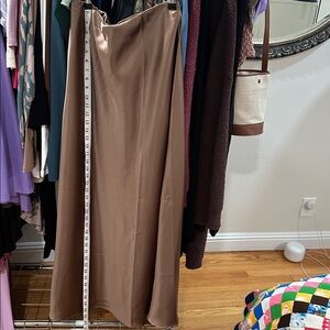 Elegant Brown Satin Skirt